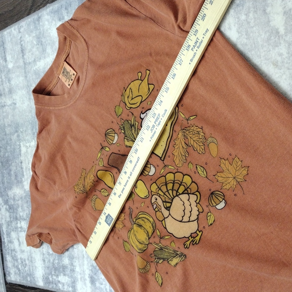 NWOT Comfort Colors Orange Thanksgiving Graphic T-Shirt M CottonTurkey fall - Picture 6 of 7